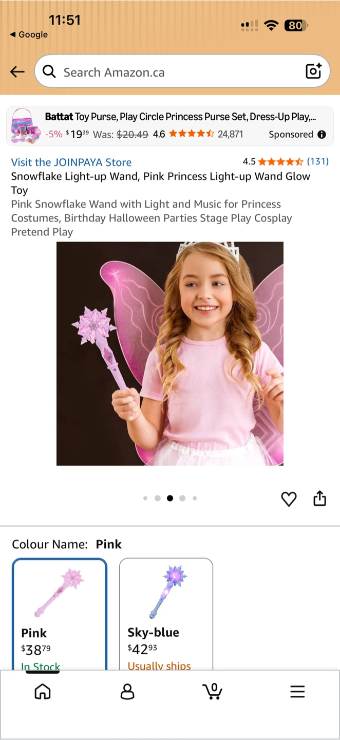 JOINPAYA Pink Snowflake Light-Up Wand - photo 4