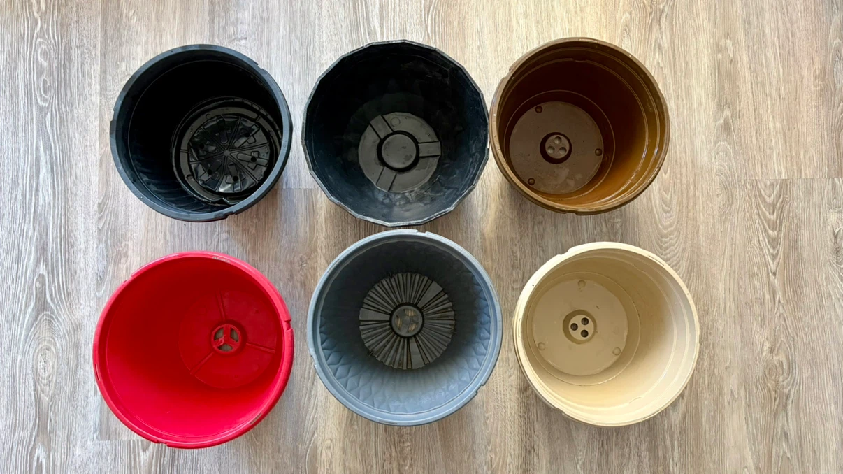 Assorted Plastic Plant Pots 11” - Set of 6 (Each: 2, All: 10) - photo 4