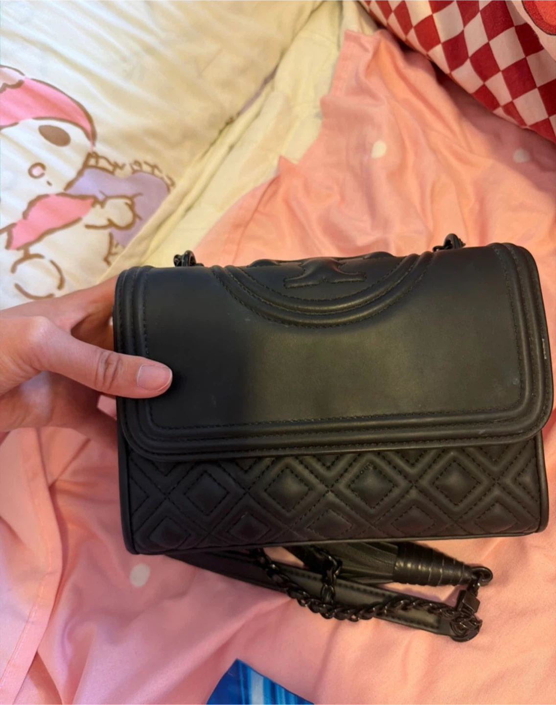 Tory Burch Black Quilted Chain Bag 🏈