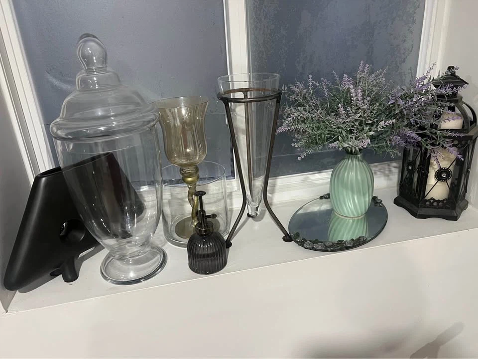 Assorted Glass Decor Items