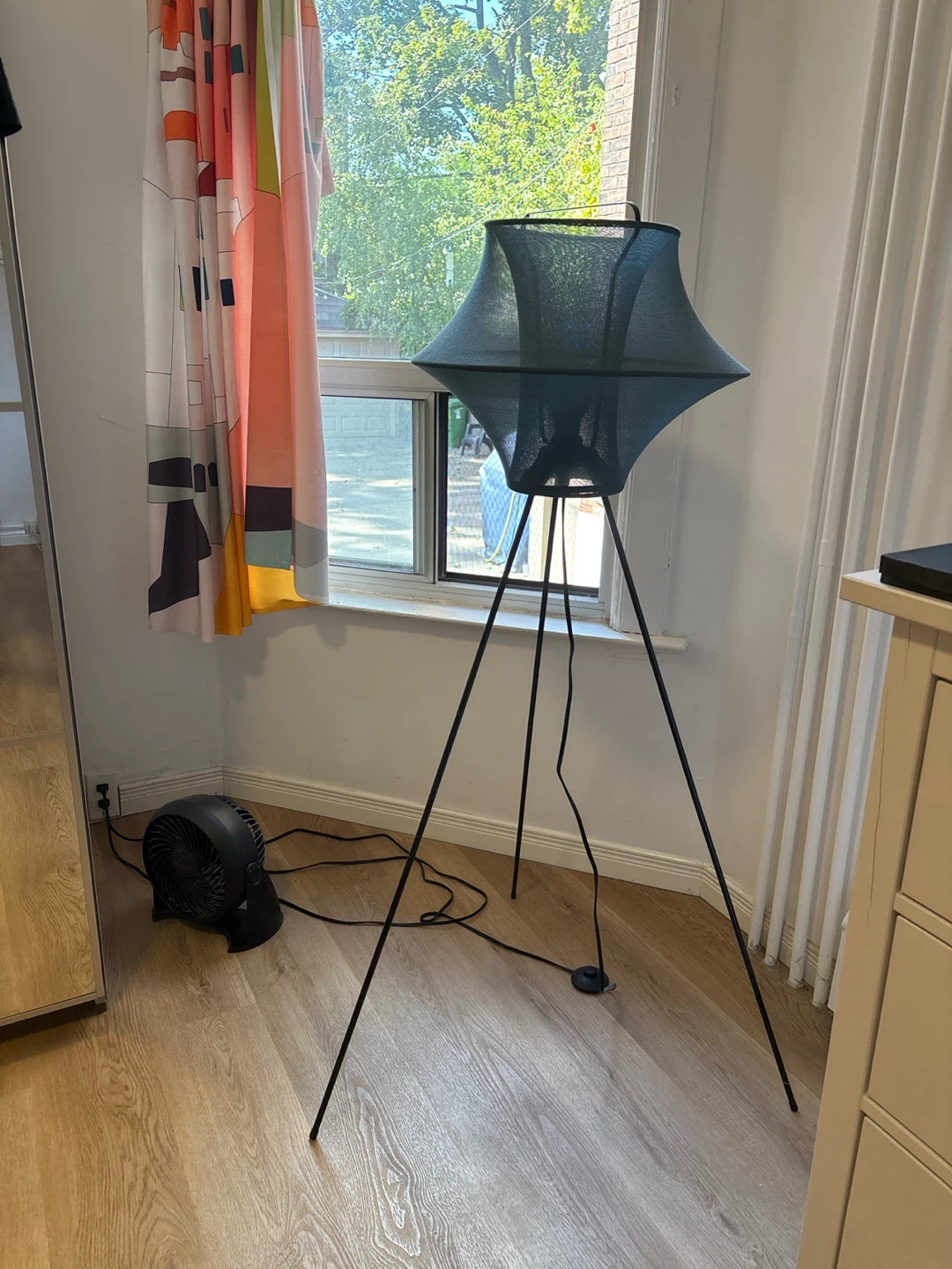 Moody Blue-Gray Floor Lamp