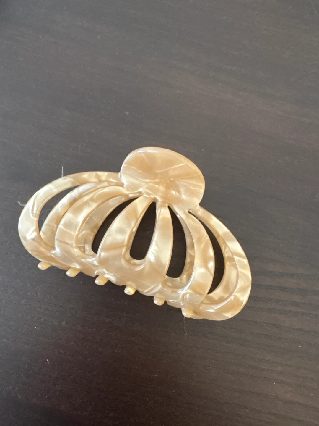 Beige Marble Effect Hair Claw Clip