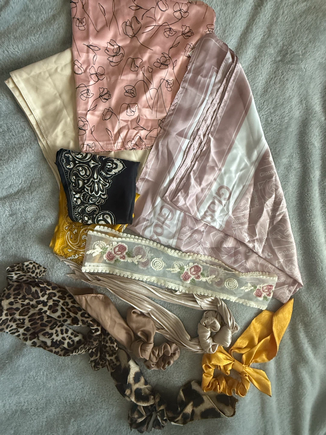 Assorted Hair Accessories and Scarves Bundle