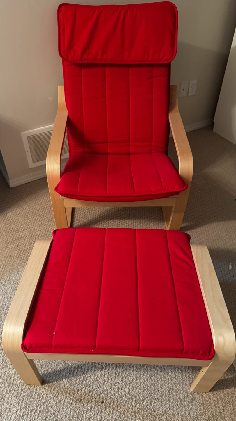 IKEA Poäng Chair and Ottoman