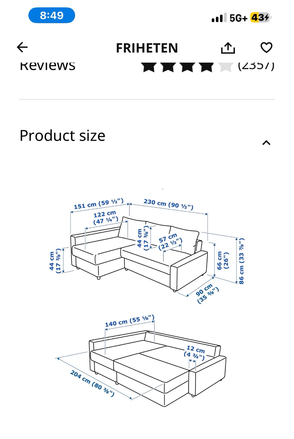 🏈  IKEA FRIHETEN Corner Sofa-Bed with Storage - photo 5