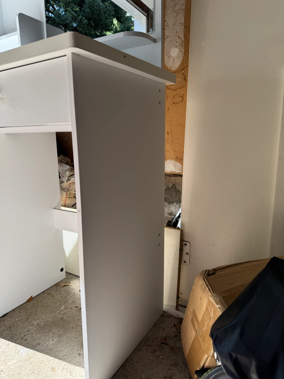 New White Vanity Desk with Mirror and Shelves - photo 3