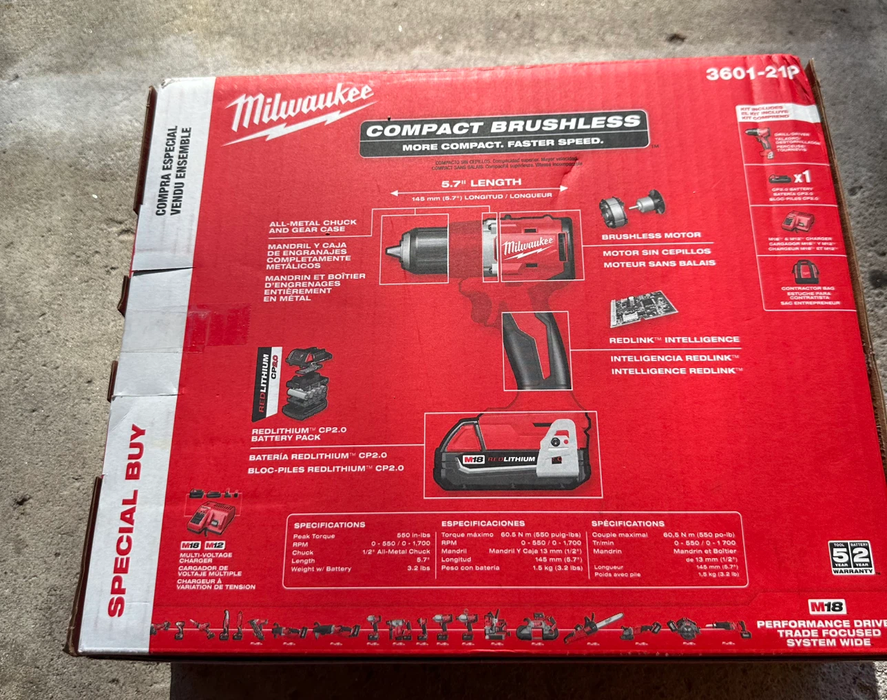 Milwaukee M18 Compact Brushless 1/2-inch Drill/Driver Kit - photo 3
