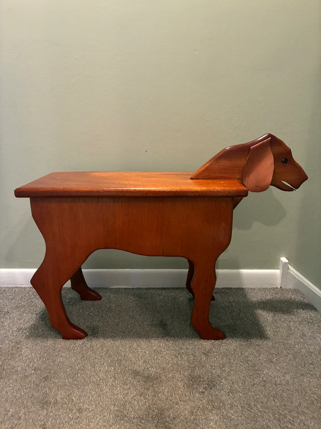 Vintage 1989 Handmade Wooden Dog Bench Signed Stephen 9/89 - photo 4