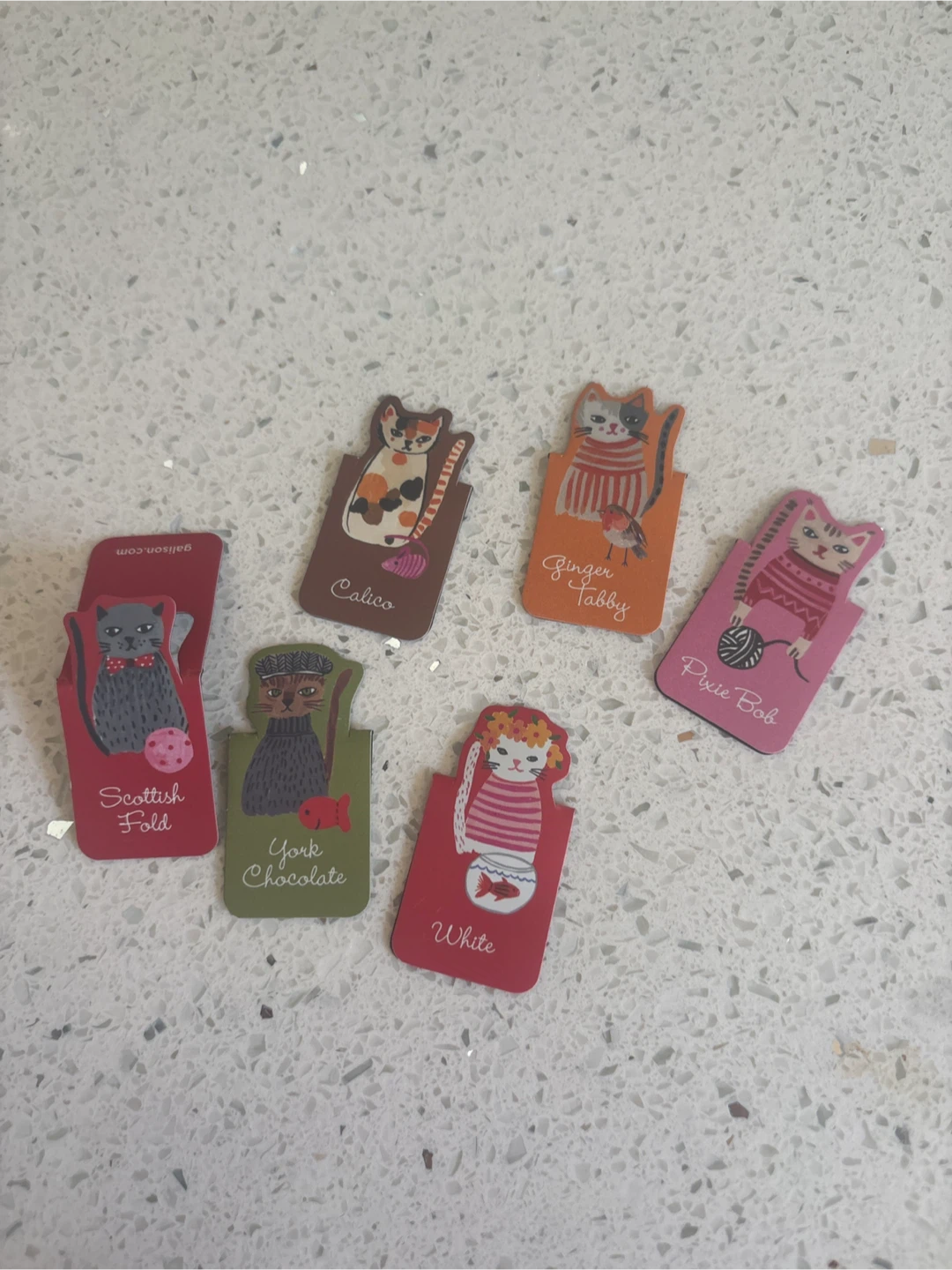 Galison Cat Magnetic Bookmarks Set