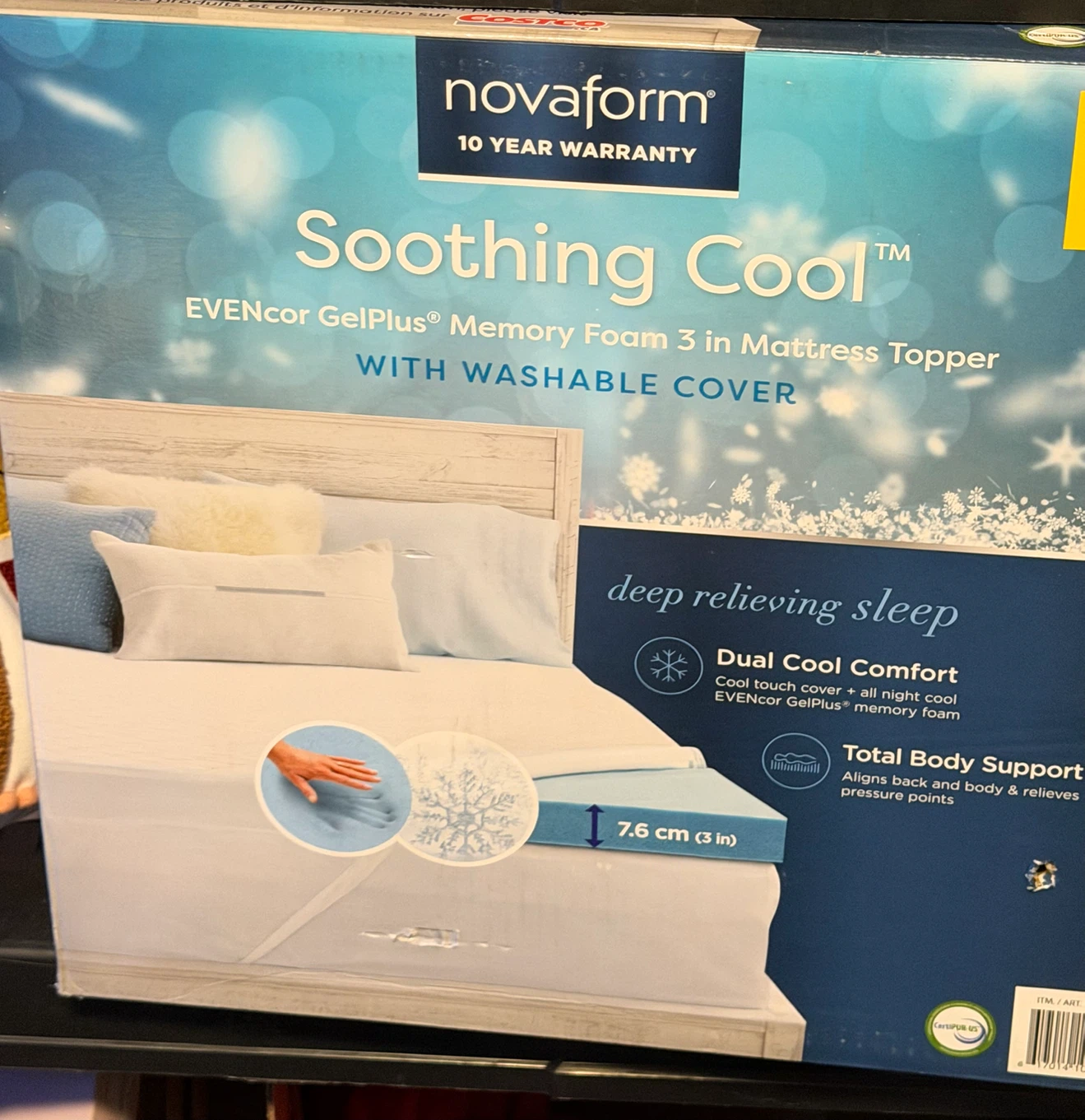 Es Novaform Soothing Cool Memory Foam Mattress Topper