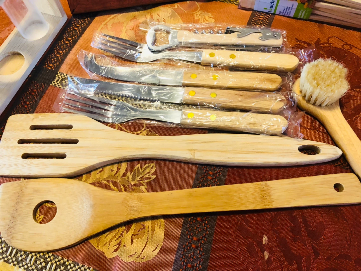Kitchen Thanksgiving Lot, Bamboo Utensil Set, Wood 🏈 - photo 4