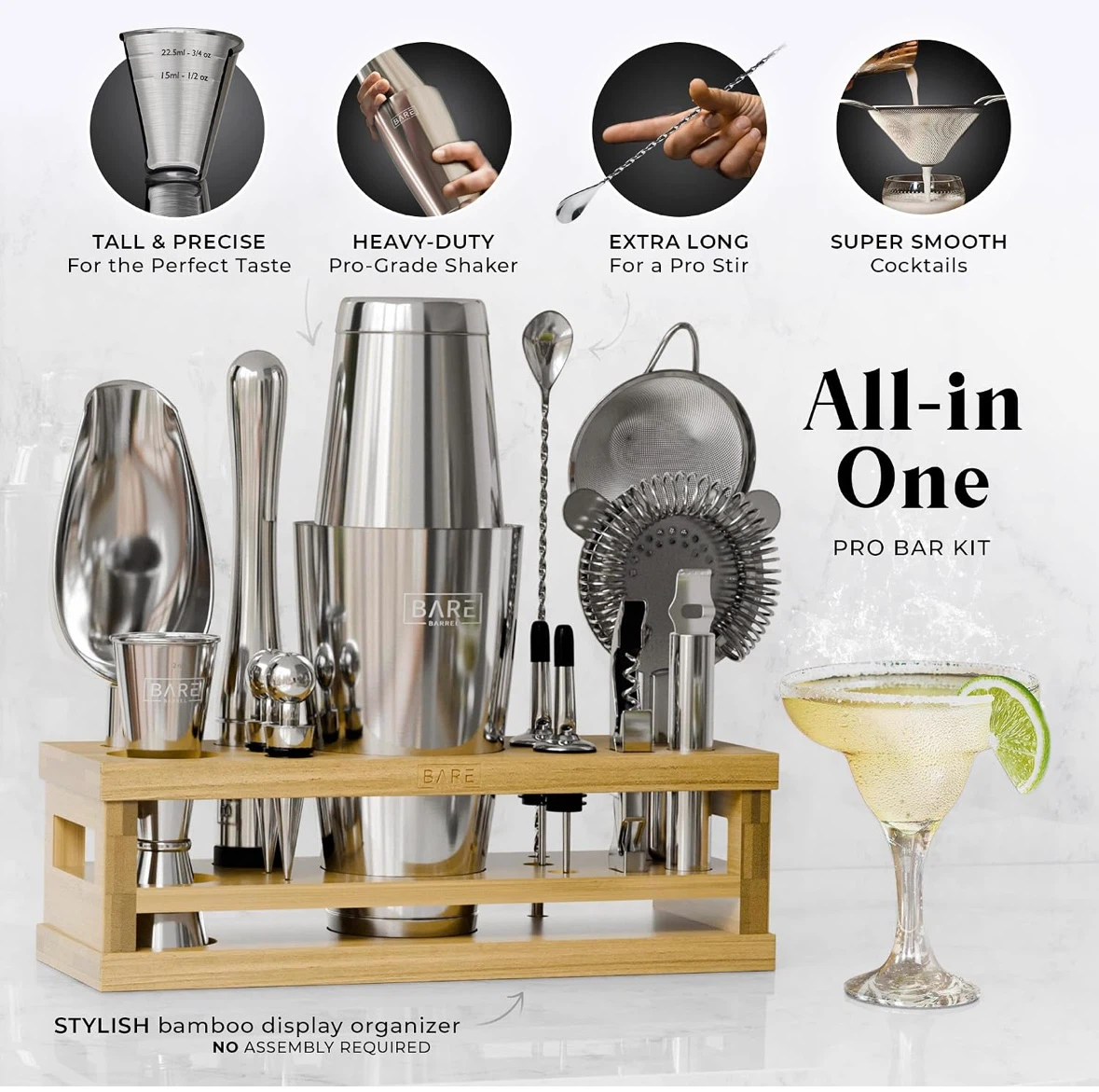 Bare Barrel 28oz Boston Cocktail Shaker Bar Set - photo 2