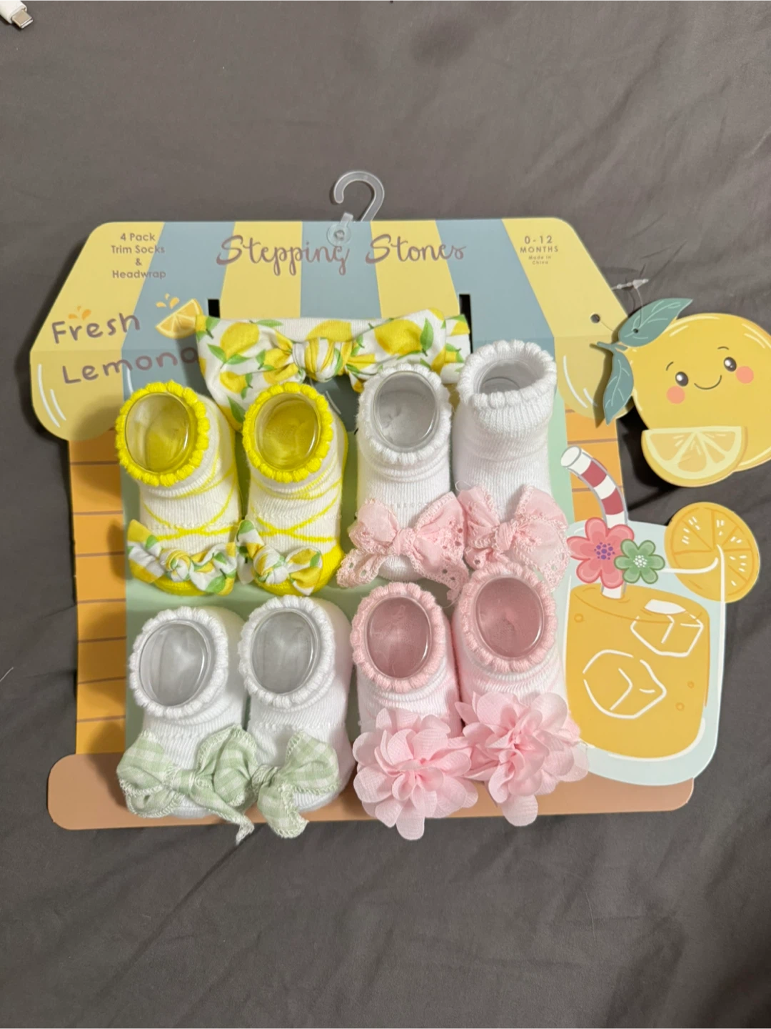 Baby 4 Pack Socks and Headwrap