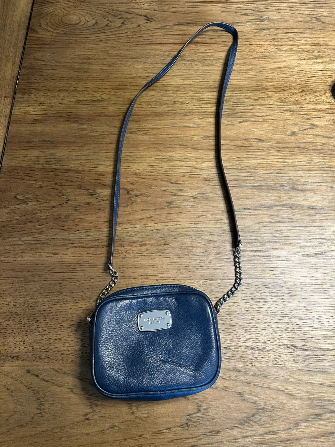 🏈 Michael Kors Navy Blue Leather Crossbody Bag - photo 4