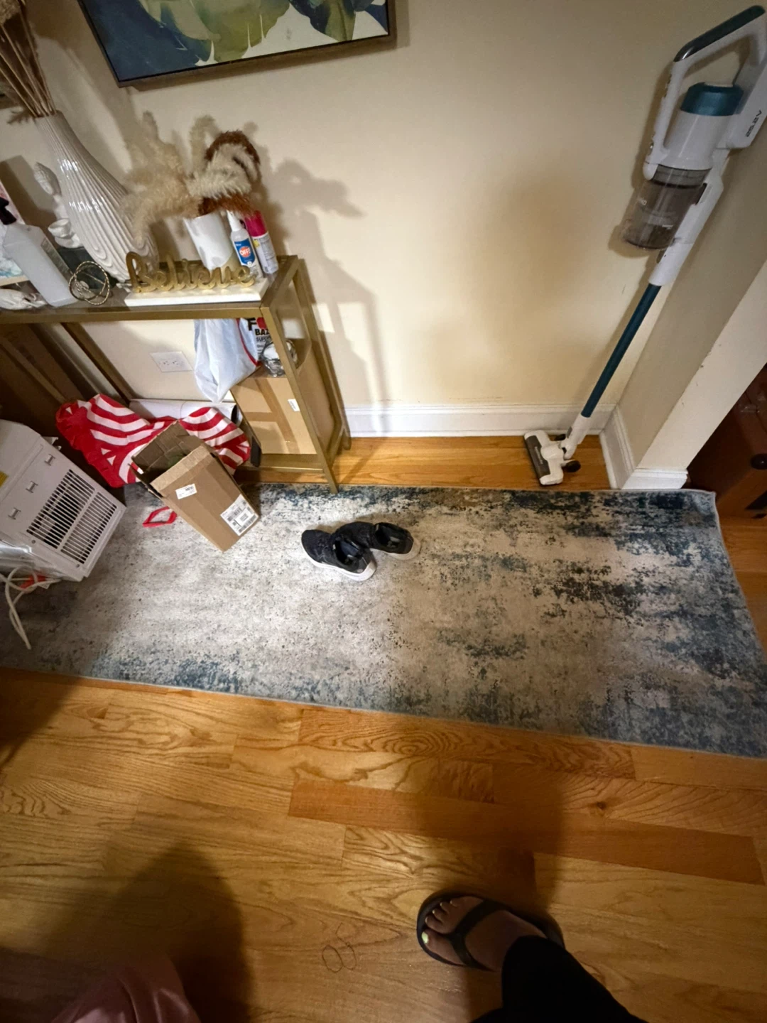 Abstract Blue and Beige Area Rug - photo 2