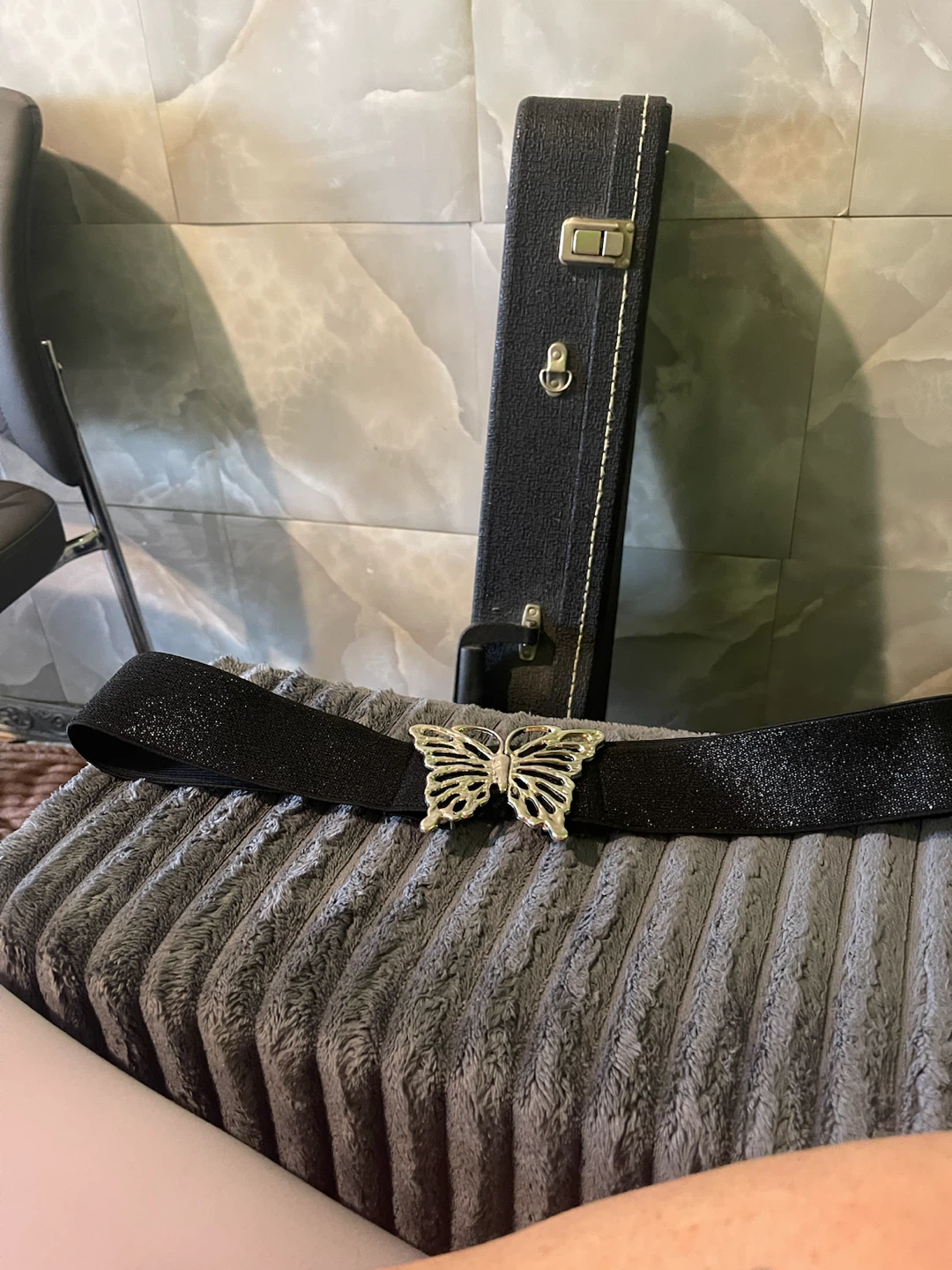 Black Elastic Butterfly Waist Belt
