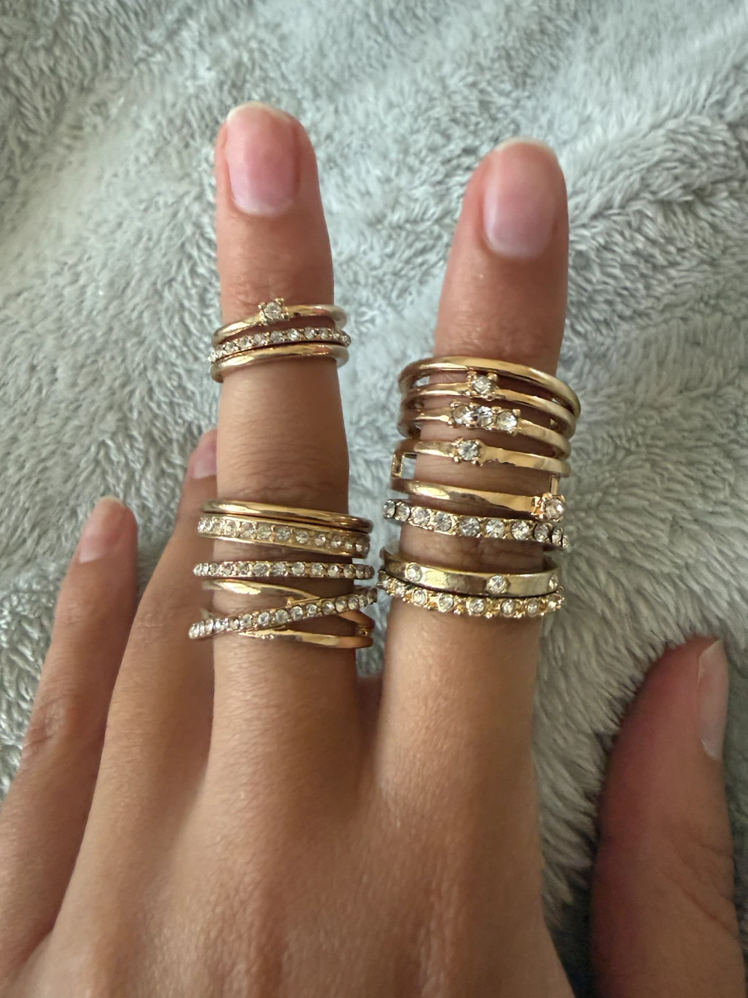 🏈 Set of 14 Gold-Tone Fashion Rings - photo 2