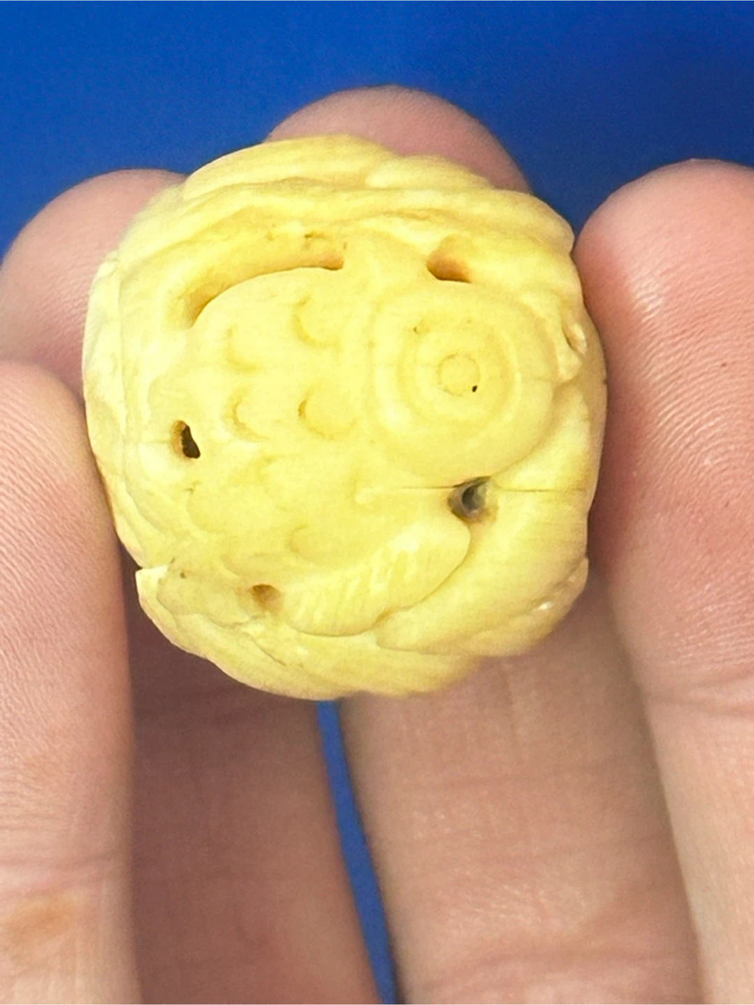 Vintage 1 1/8" Carved Bone Chinese Puzzle Ball