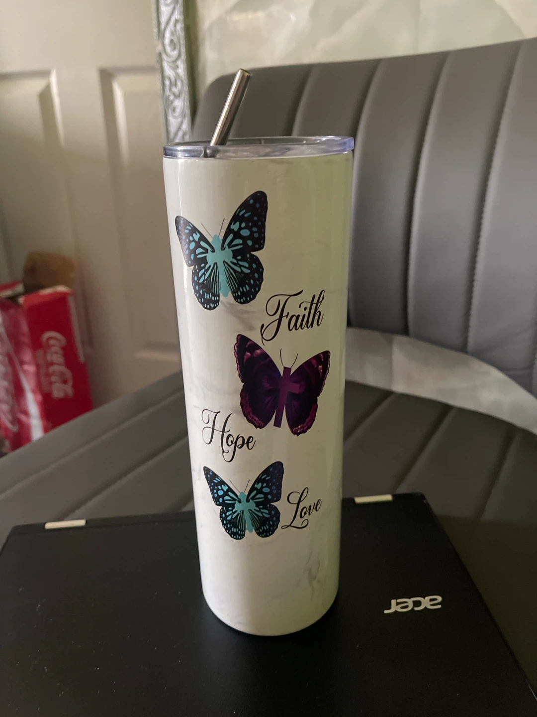 One. Butterfly Tumblers  the tall one new