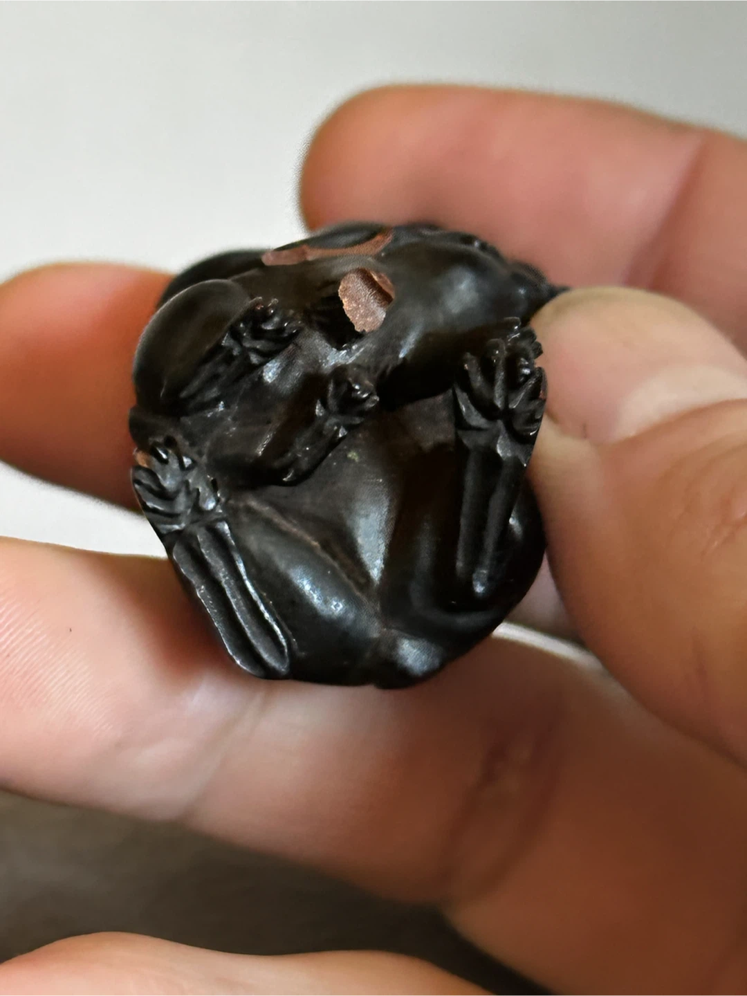 Antique Wood Netsuke - Rabbit & Kit “ as is “ - photo 5
