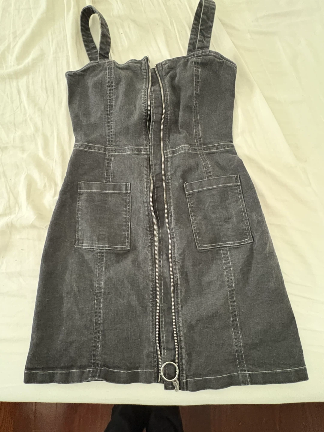 Sugar+Lip2 Grey Denim Zip-Up Dress
