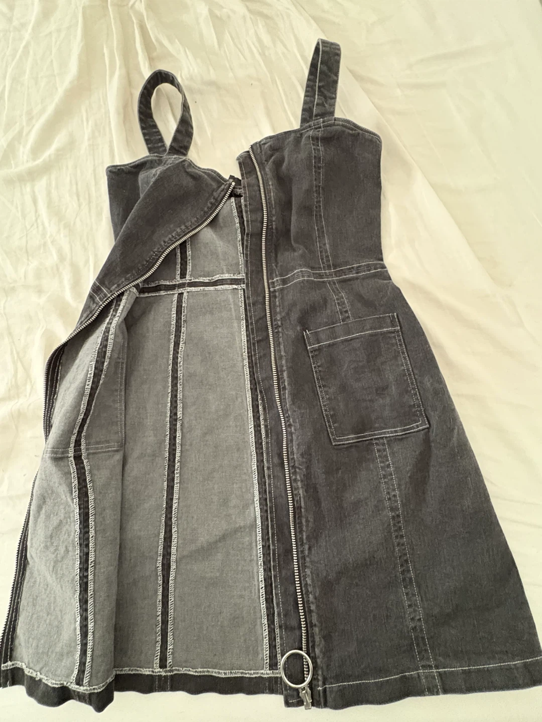 Sugar+Lip2 Grey Denim Zip-Up Dress - photo 2