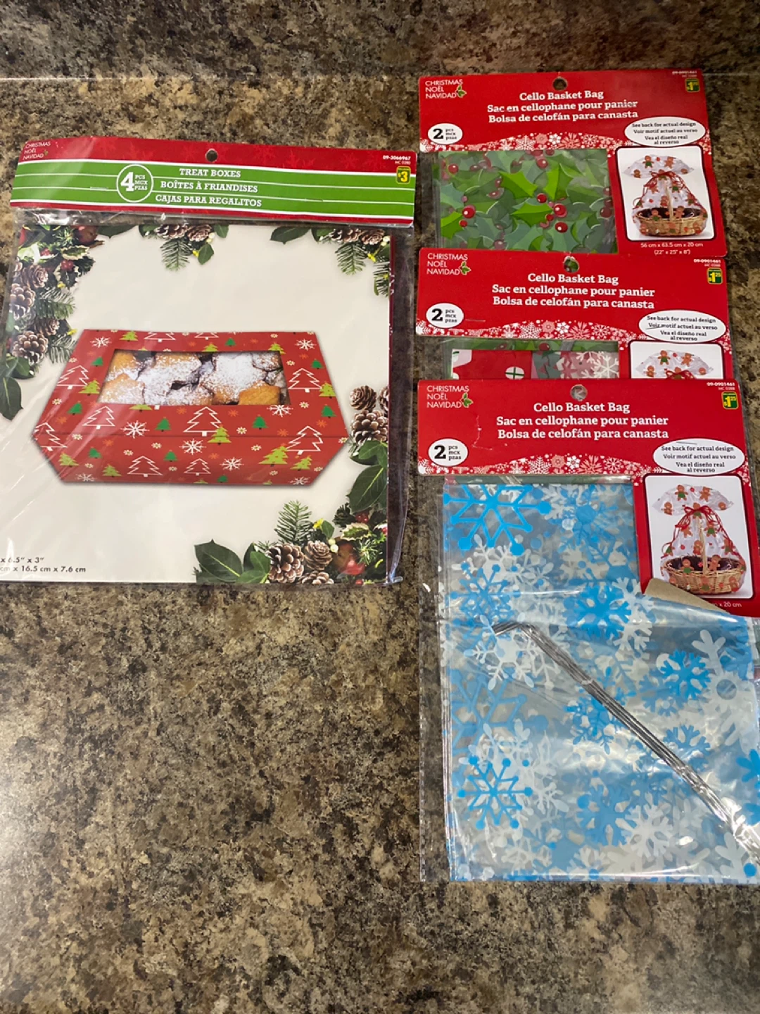 Cello basket bags and treat boxes