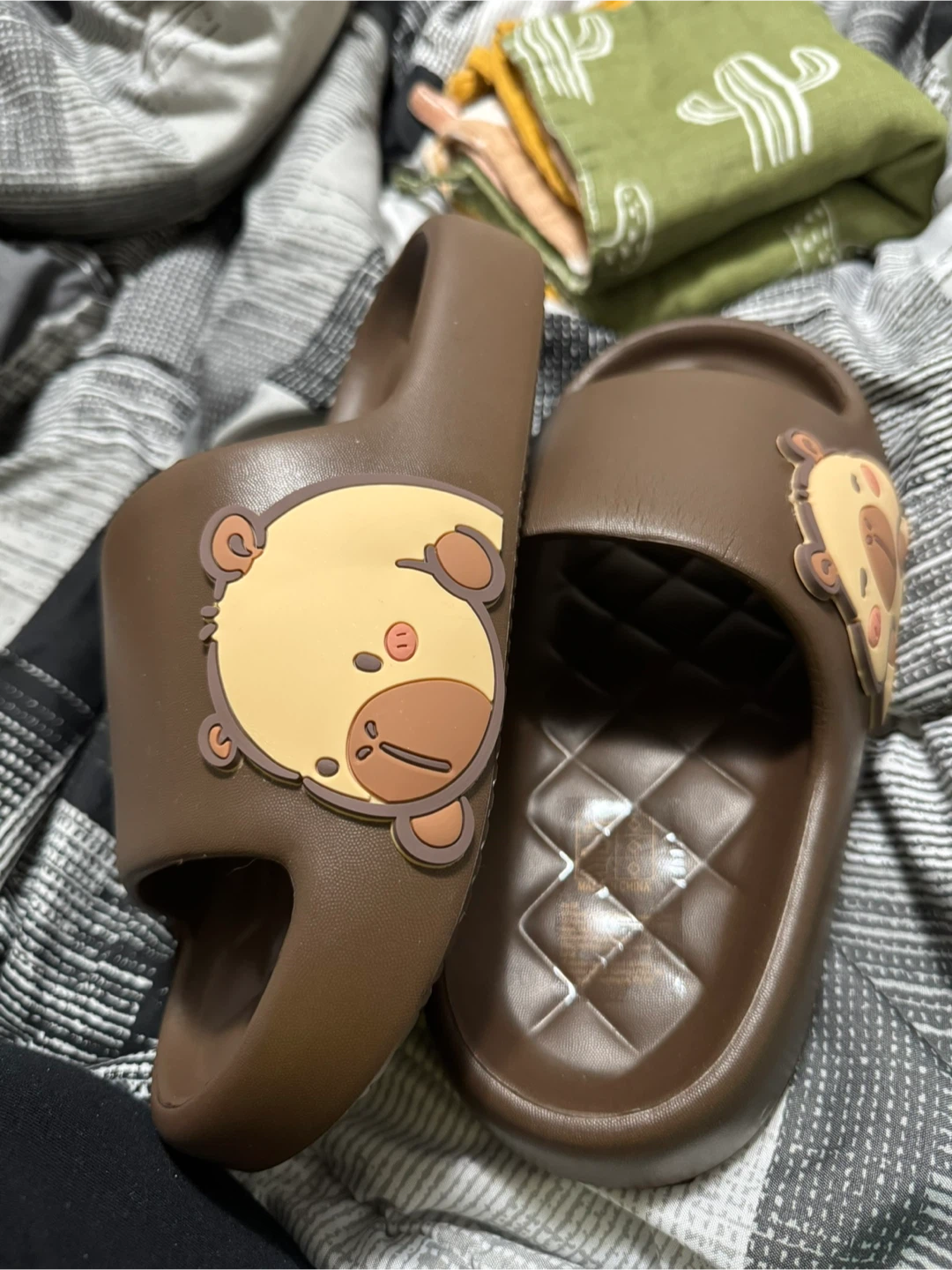 Brown bear cartoon character slides