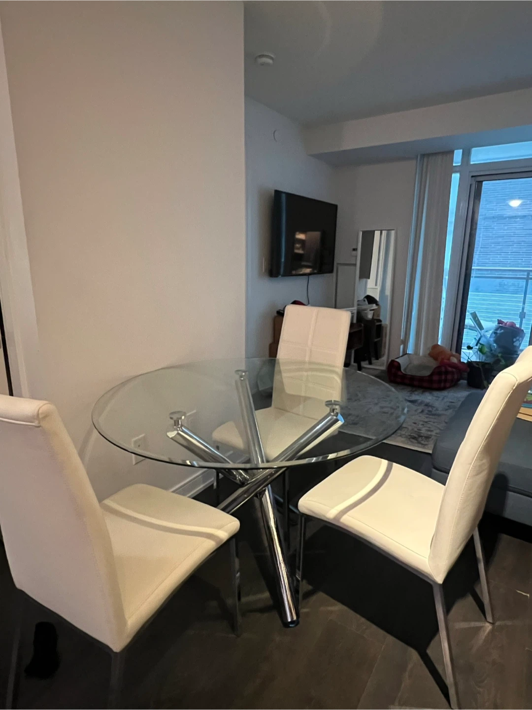 Glass Dining Table and Chairs Set