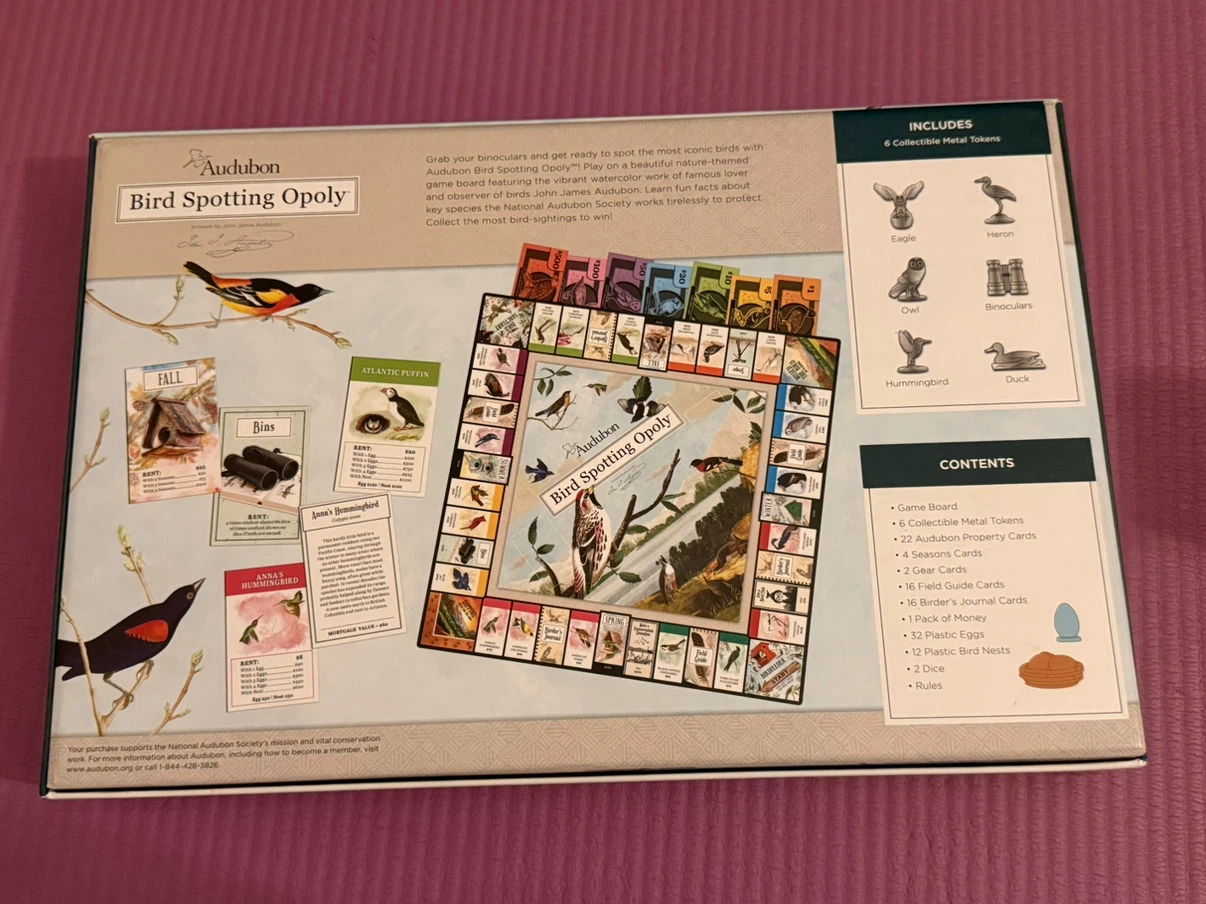 🏈Audubon Bird Spotting Opoly Collector's Edition Board Game