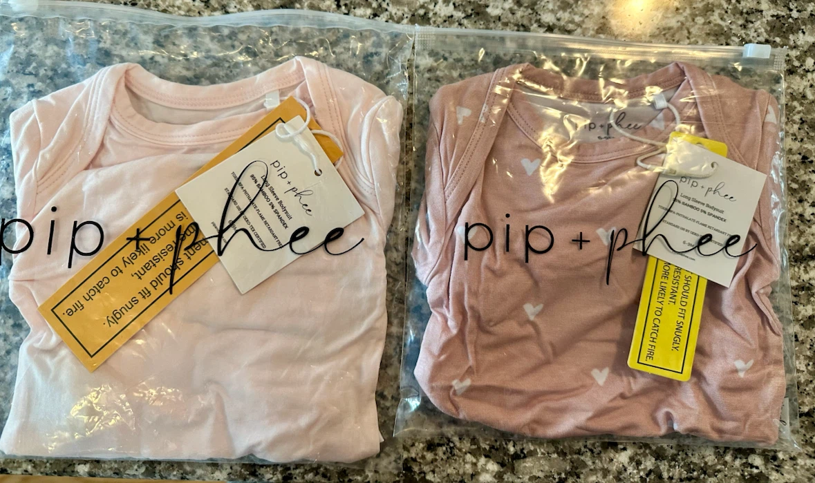 2 New Pip + Phee Long Sleeve Bodysuits