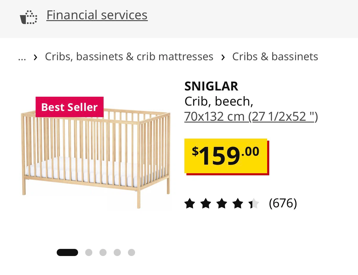 IKEA crib with mattress