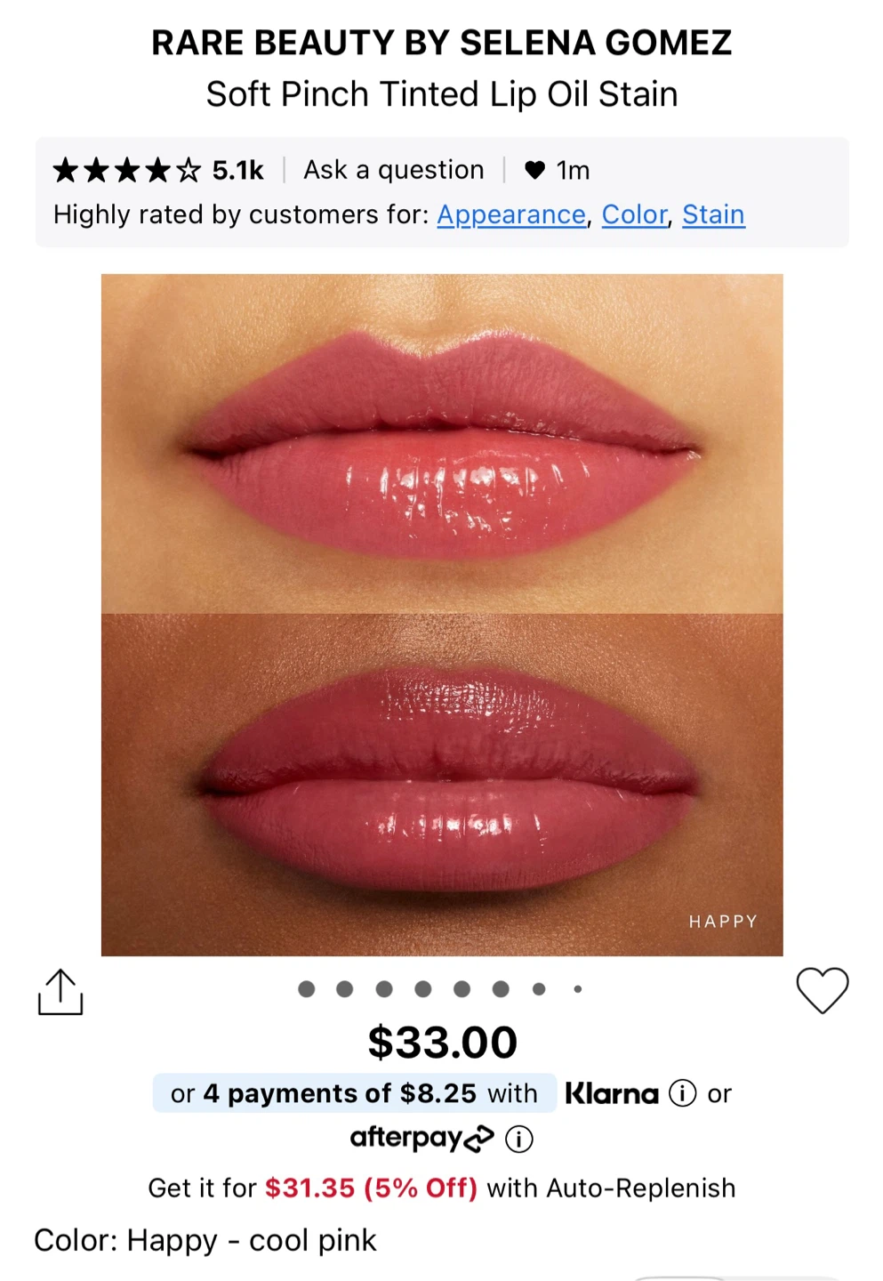 Rare Beauty Soft Pinch Tinted Lip Oil - Happy - photo 2