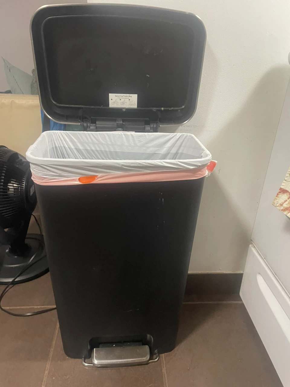 Black and Stainless Steel Kitchen Pedal Bin - photo 2