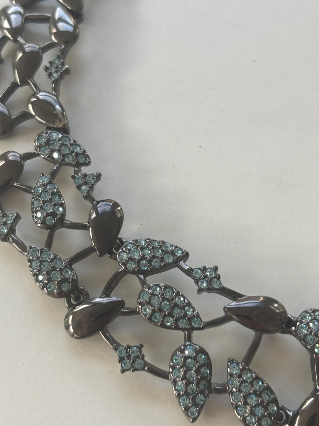 Gunmetal tone crystal statement necklace - photo 2