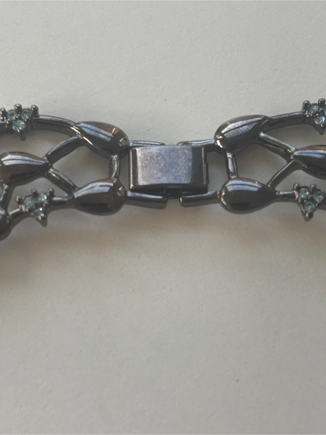 Gunmetal tone crystal statement necklace - photo 3