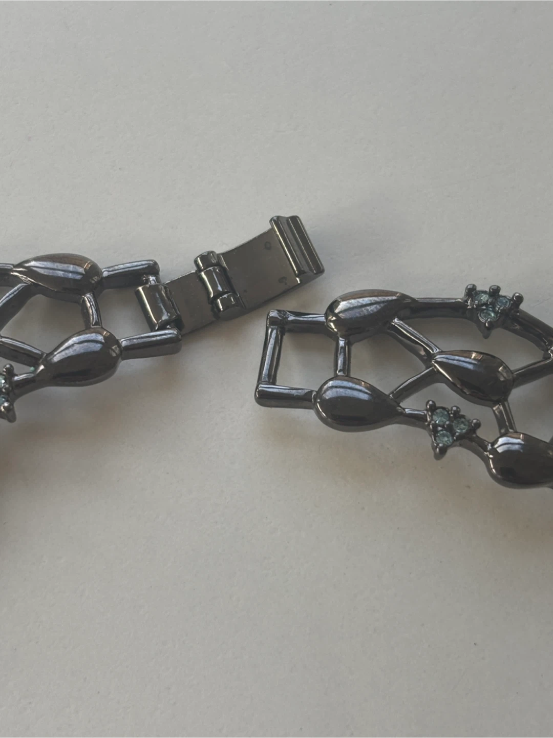 Gunmetal tone crystal statement necklace - photo 4