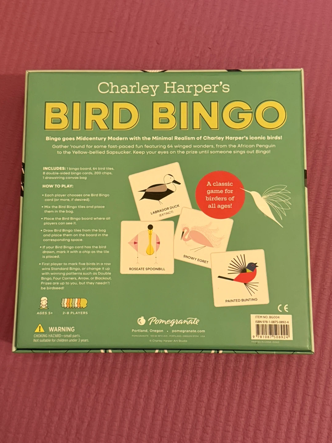 🏈Charley Harper's Bird Bingo Game - photo 2