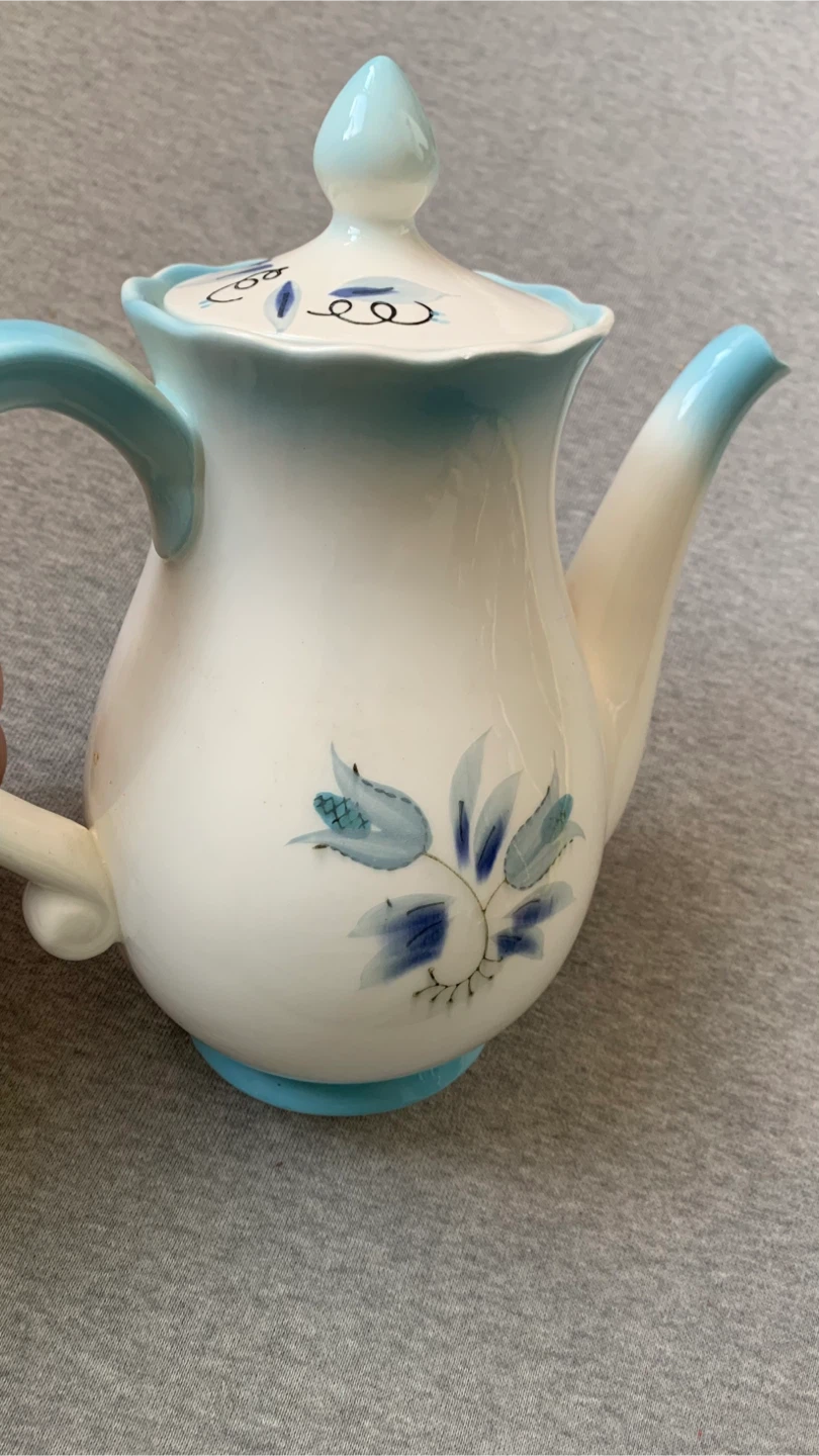 Painted Blue Floral Teapot 🏈 - photo 2