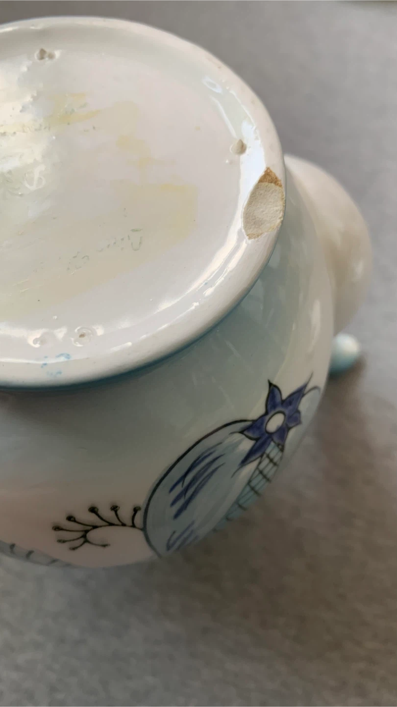 Painted Blue Floral Teapot 🏈 - photo 3
