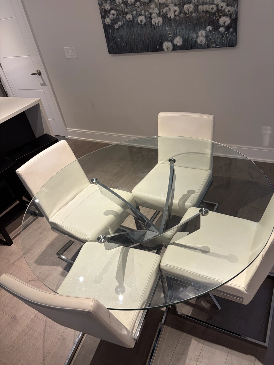 Round Glass Dining Table & Chairs - photo 3