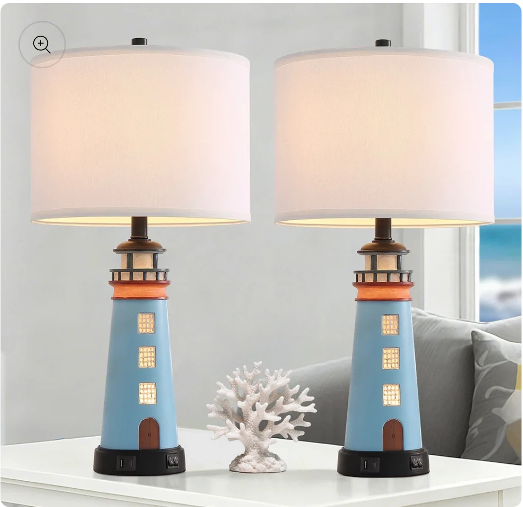 Set of 2 Lighthouse Table Lamps