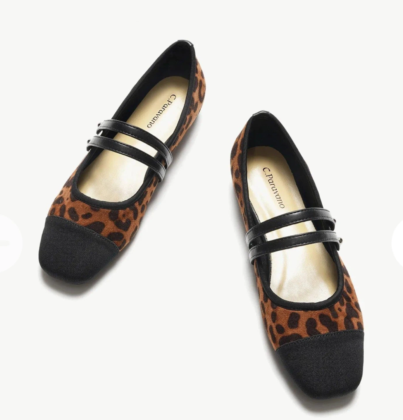 C.Paravano Leopard Print Mary Janes