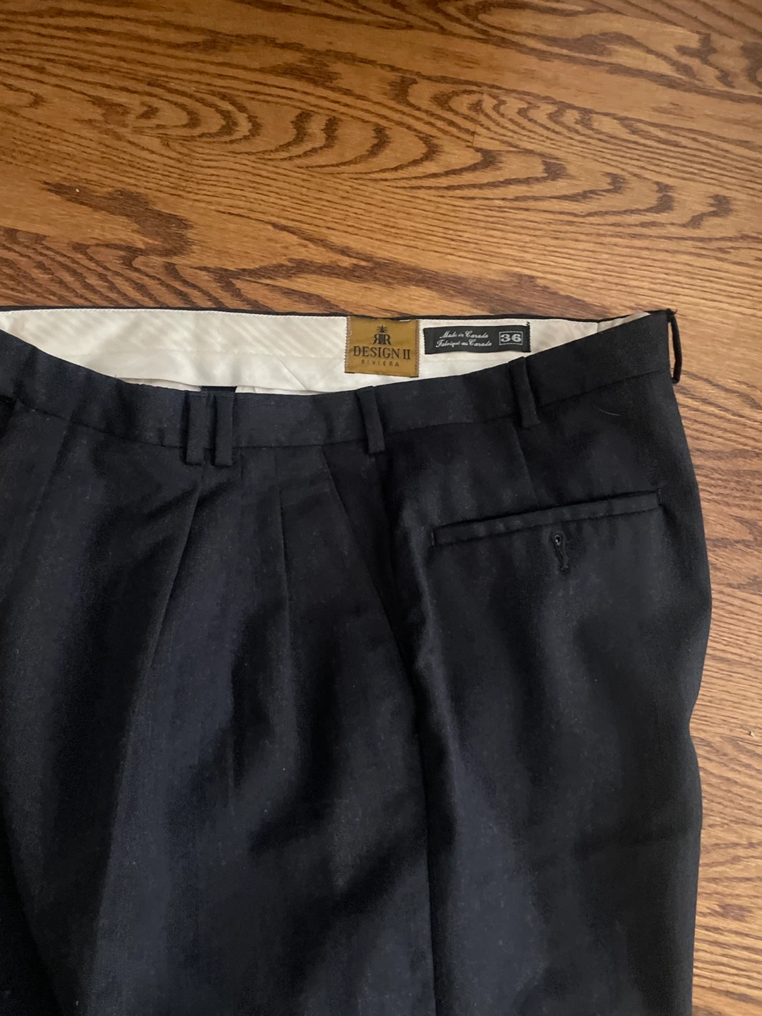 🏈 Design II Riviera Men's Dress Pants - Black - Size 36 - photo 2