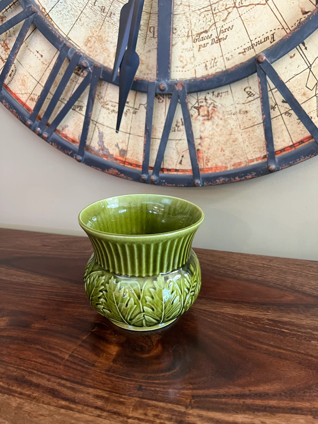 Vintage Green Art Pottery Planter