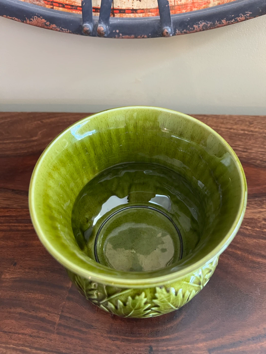 Vintage Green Art Pottery Planter - photo 3