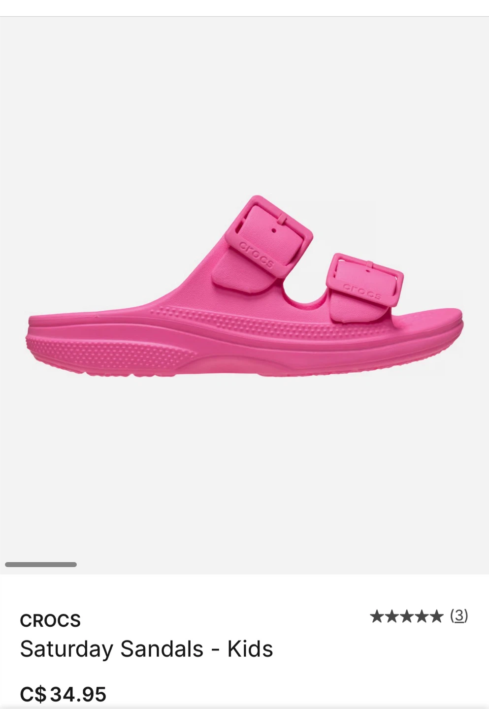 Crocs Saturday Sandals Kids Pink j6 36/37 - photo 2