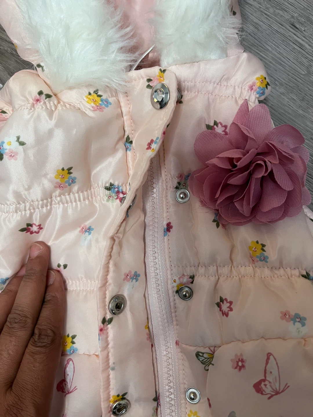 Little Lass Floral Puffer Vest - photo 2