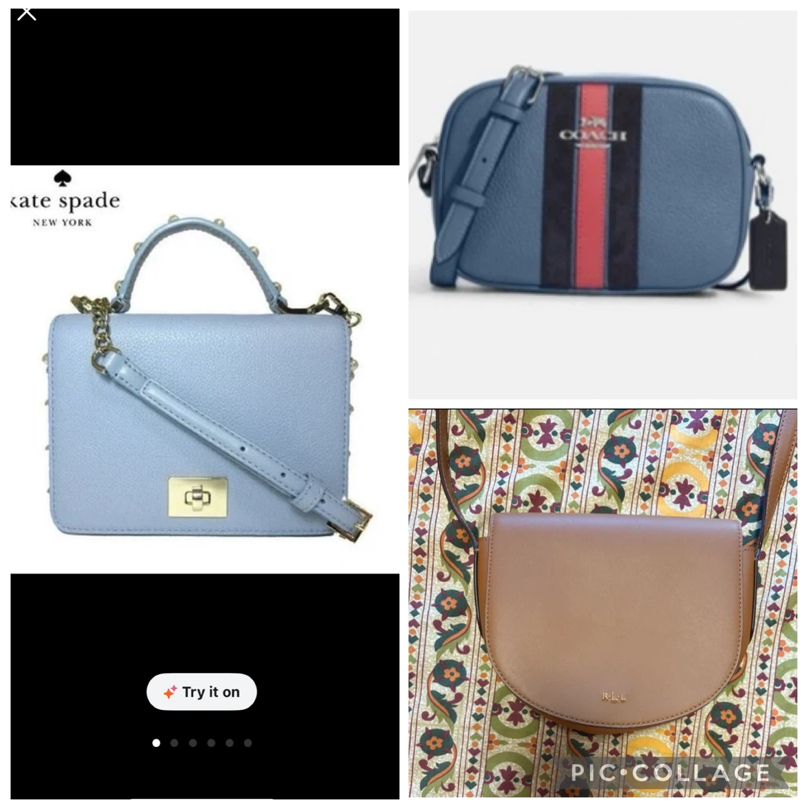 Three assorted crossbody bags