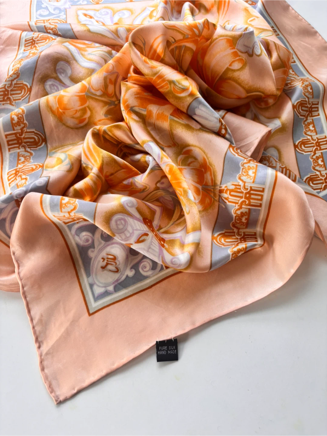 Pure Silk Handmade Floral Scarf - photo 2